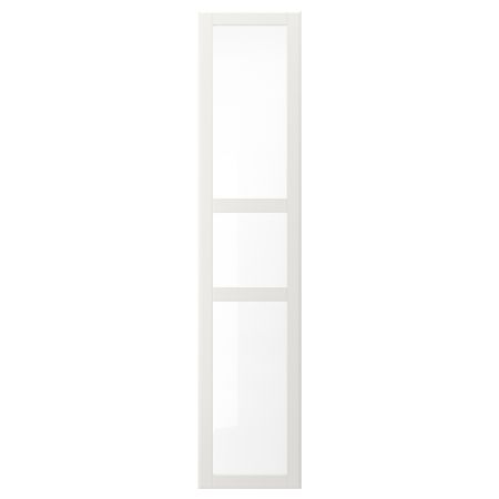 Дверца с петлями, белый, стекло, 50x229 см IKEA TYSSEDAL ТИССЕДАЛЬ 291.719.49