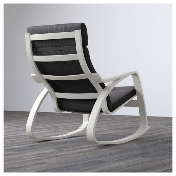 Кресло-качалка ПОЭНГ, белый, Финнста серый - фото 3