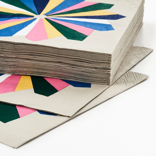 Салфетка бумажная, разные цвета 33x33 см IKEA ЭМНГОД 304.633.67 - схема-чертеж с размерами