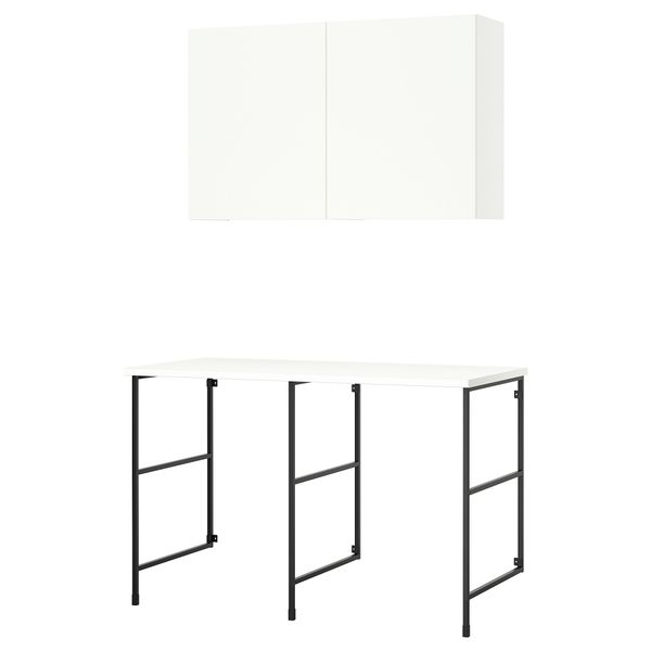 Комбинация для хранения, антрацит, белый, 139x63.5x90.5 см IKEA BEGIVENHET БЕГИВЕНХЕТ 795.479.31 - фото 2