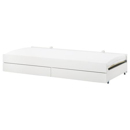 Выдвижная кровать с ящиком, белый 90x200 см IKEA SLÄKT СЛЭКТ 592.394.53