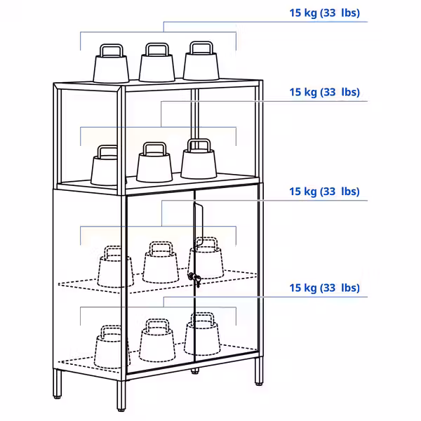 TROTTEN Шкаф с дверями - белый 70x35x110 см - фото 3