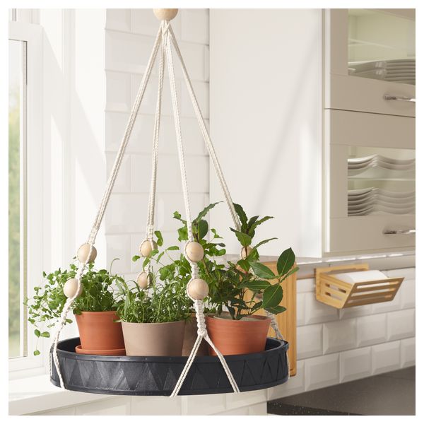 Лоток АНВЭНДБАР, подвесной, черный/естественный - фото 2