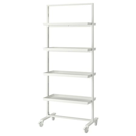 MITTZON Каркас с колёсиками/полкой - белый 85x205 см