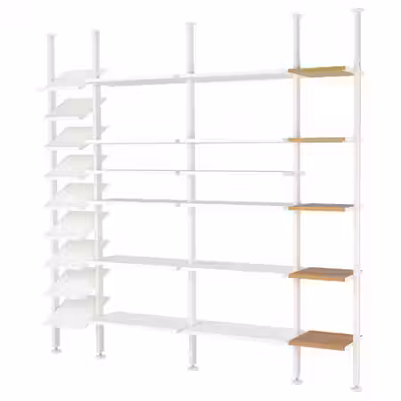 ELVARLI Открытая комбинация д/хранения - белый/бамбук 262x36x222-350 см