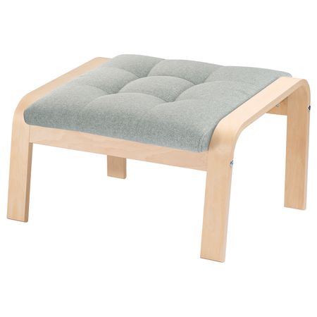 Табурет для ног, березовый шпон/Гуннаред светло-зеленый IKEA POÄNG ПОЭНГ 594.372.26