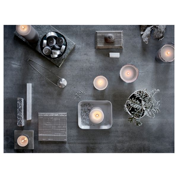 Аромат свеча в металической подставке СИНЛИГ, Мускатный орех и ваниль, серый - схема-чертеж с размерами