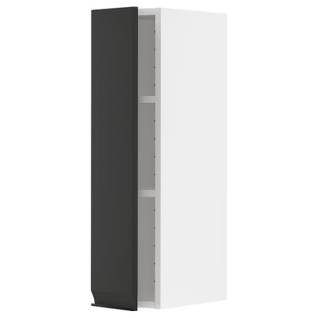 Навесной шкаф с полками, белый, Upplöv матовый антрацит, 20x80 см IKEA METOD МЕТОД 294.935.39