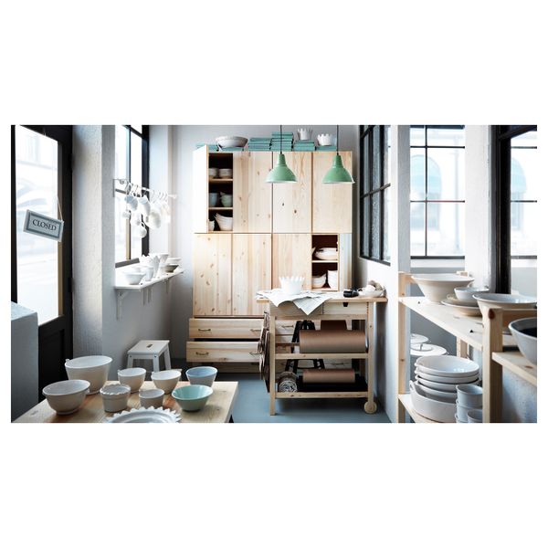 Комбинация для хранения, 160x50x223 см, сосна IKEA IVAR ИВАР 090.130.03 - схема-чертеж с размерами