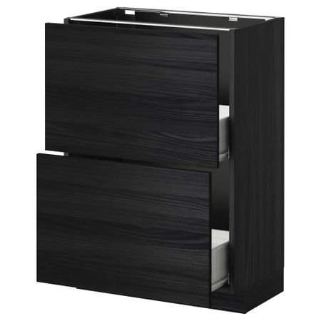 Напольный шкаф с 2 ящиками МЕТОД / ФОРВАРА, черный, Тингсрид черный