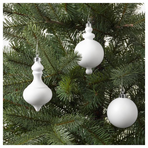 Подвесные украшения, 3 предмета ВИНТЕР 2017, белый - схема-чертеж с размерами