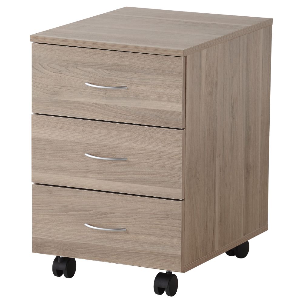 Тумба с 3 ящиками ТОДАЛЕН, серо-коричневый - схема-чертеж с размерами