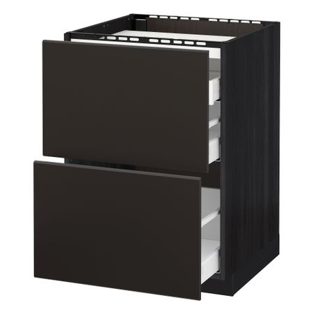 Напольный шкаф, 2 Фронтальная панель, 3 ящика, 60x60 cm IKEA METOD МЕТОД, MAXIMERA МАКСИМЕРА 092.125.02