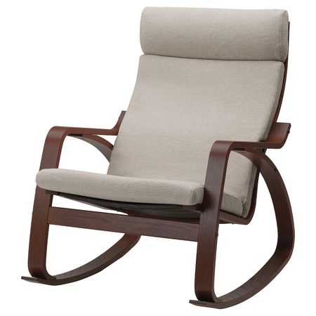 Кресло-качалка, коричневый/Хили бежевый IKEA POÄNG ПОЭНГ 093.194.14