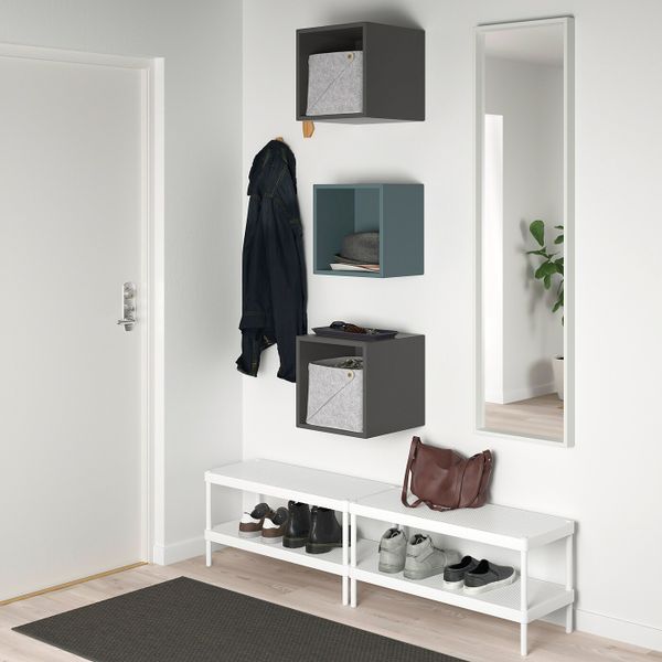 Комбинация настенных шкафов, серо-бирюзовый/темно-серый 105x35x70 см IKEA EKET ЭКЕТ 693.860.47 - фото 3