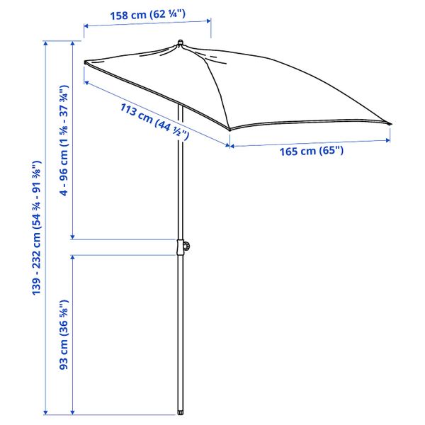 IKEA, дополнительный ракурс - схема-чертеж с размерами