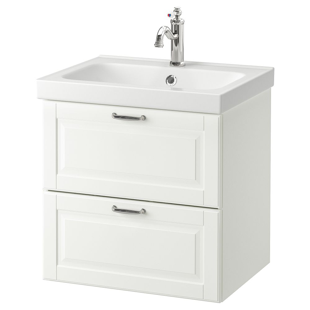 Шкаф для раковины с 2 ящиками, 63x49x64 cm IKEA ODENSVIK ОДЕНСВИК, GODMORGON ГОДМОРГОН 792.932.98 - фото 1