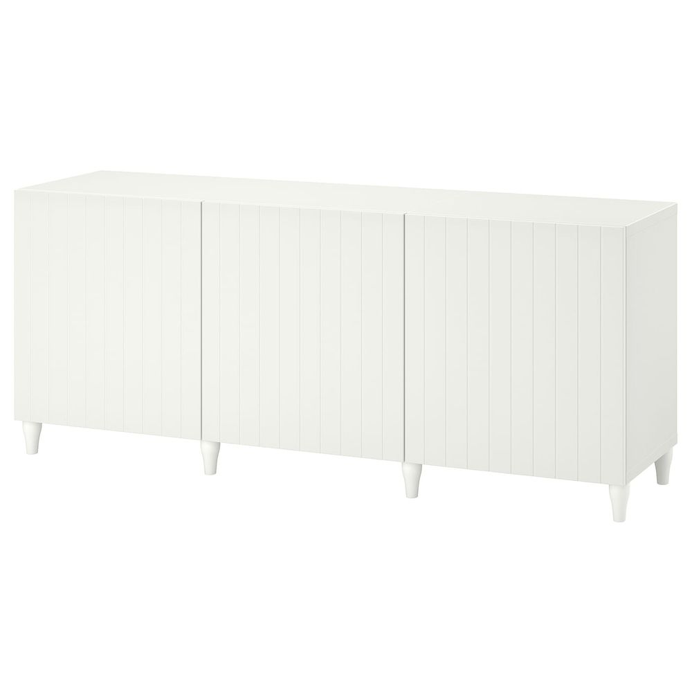 Комбинация для хранения с дверцами, белый/СУТТЕРВ/КАББАРП белый 180x42x74 см IKEA BESTÅ БЕСТО 693.843.50 - фото 1