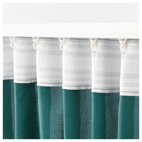 Гардины, 1 пара ВИВАН, зелено-синий (145x300 см) - фото 4