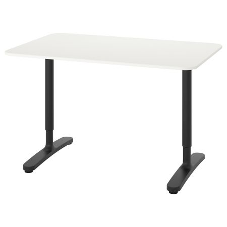 Письменный стол, 120x80 см, белый, черный IKEA BEKANT БЕКАНТ 590.063.21