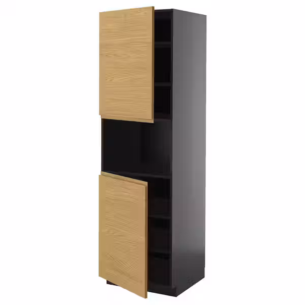 METOD Выс шкаф д/СВЧ/2 дверцы/полки - фото 1