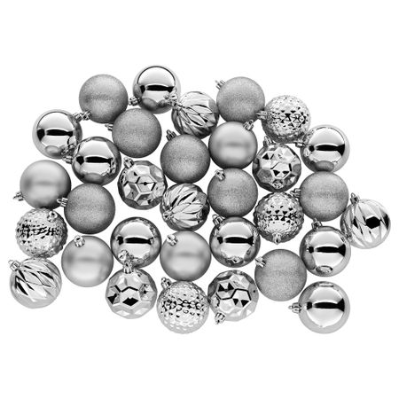 Украшение, шар ВИНТЕР 2017, серебристый (8 см)