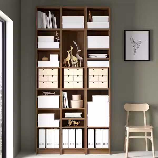 BILLY Стеллаж с дополнительными модулями - коричневый под грецкий орех 120x28x237 см - фото 5