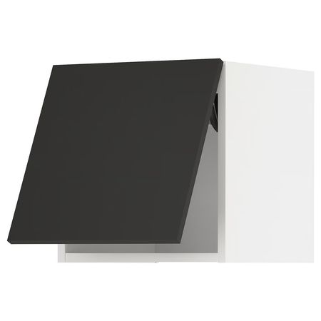 METOD Горизонтальный навесной шкаф - белый/Nickebo матовый антрацит 40x40 см