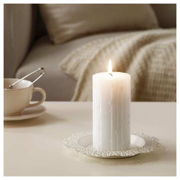 Формовая свеча, ароматическая ФРИСКХЕТ, Льняной бриз белый, белый (14 см) - фото 2