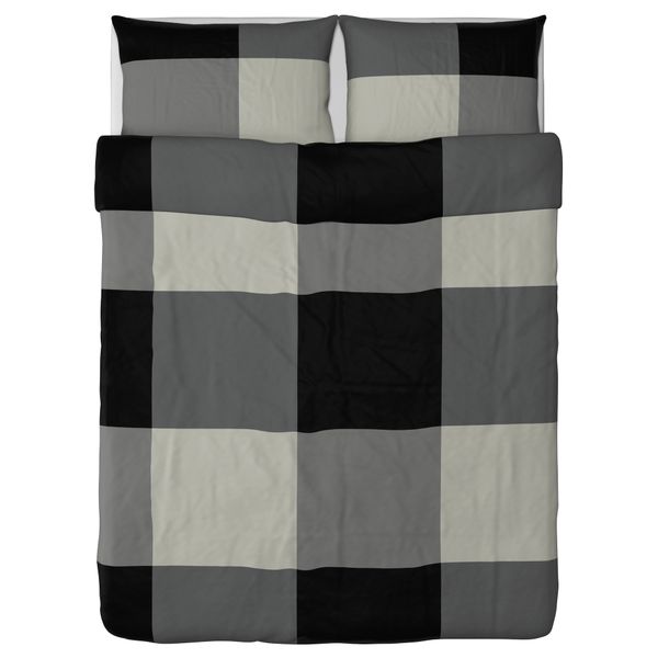 Пододеяльник и 2 наволочки БРУНКРИСЛА, черный, серый - схема-чертеж с размерами