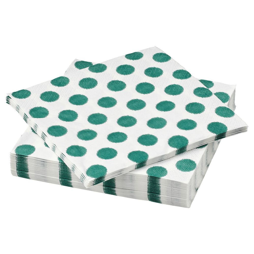 Салфетка бумажная, точечный, зеленый, 33x33 см IKEA МУСТИГХЕТ 604.539.94 - схема-чертеж с размерами