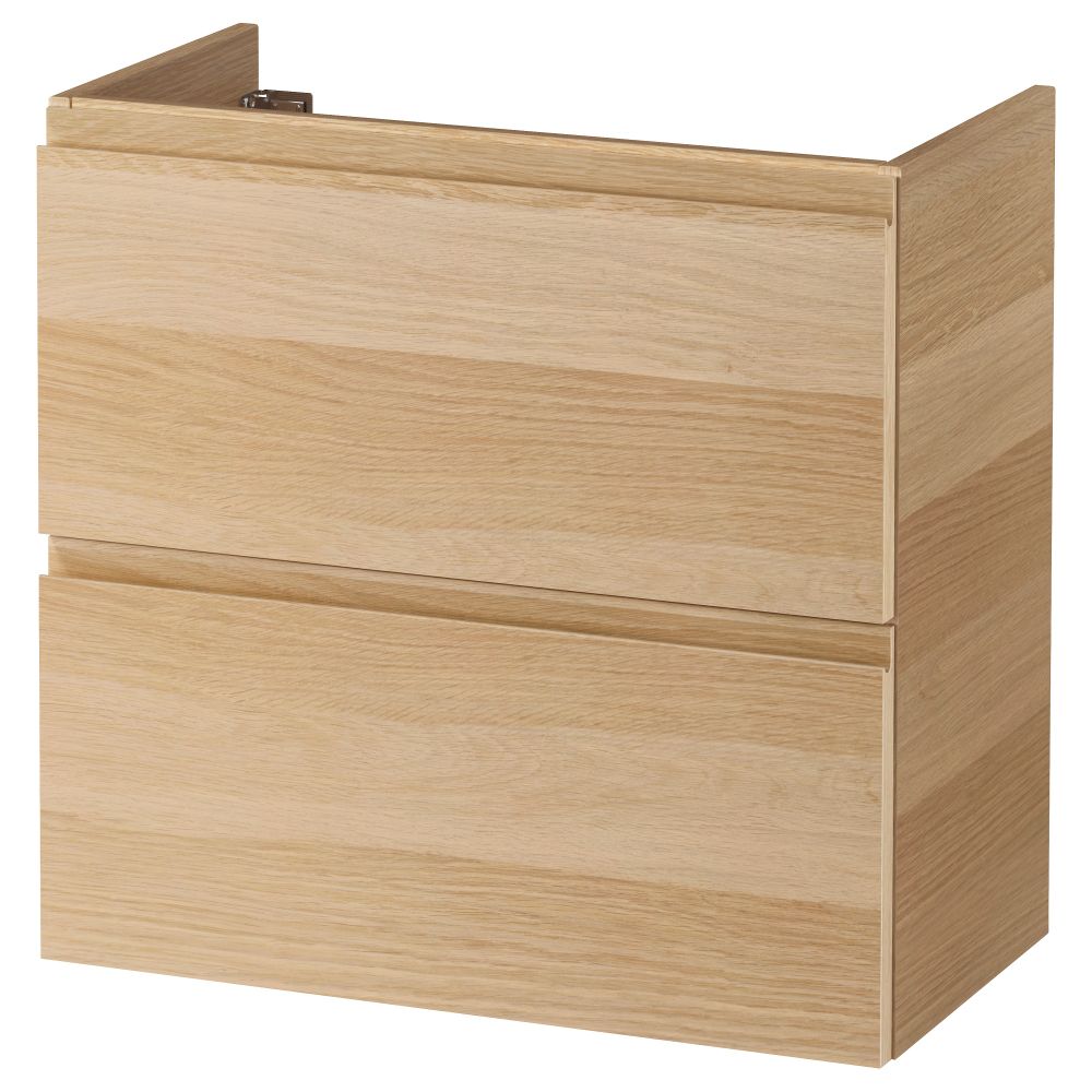 Шкаф для раковины с 2 ящиками ГОДМОРГОН, под беленый дуб - фото 1