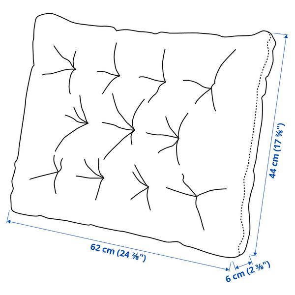Подушка для садовой мебели, бежевый, 62x44 см IKEA KUDDARNA КУДДАРНА 404.110.47 - схема-чертеж с размерами