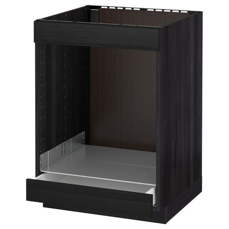 Напольный шкаф для варочной панели+духовки/ящ, черный, Тингсрид черный 60x60 см IKEA МЕТОД / МАКСИМЕРА 792.349.54