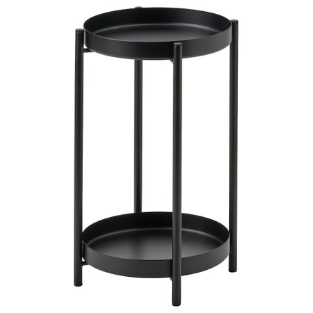 Пьедестал для цветов, для дома, улицы черный 35 см IKEA OLIVBLAD ОЛИВБЛАД 704.712.28
