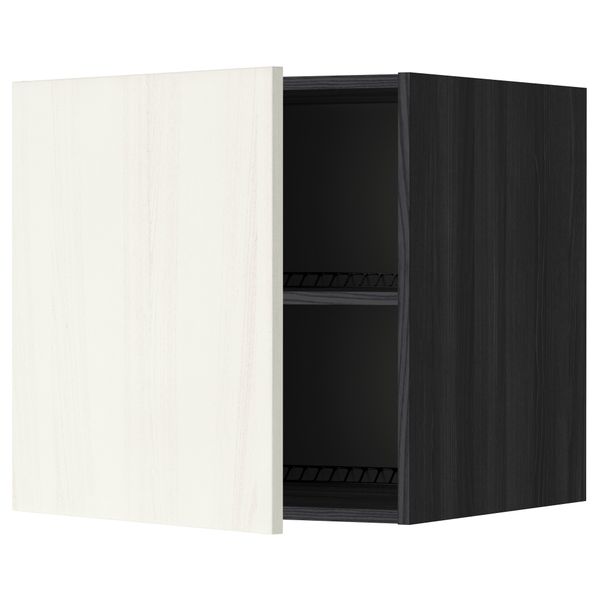 Верхний шкаф на холодильник, морозильник МЕТОД, черный, Росдаль белый - схема-чертеж с размерами