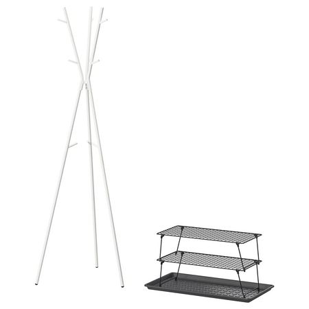 GREJIG / EKRAR Мебель для прихожей, 4 предм. - белый/серый