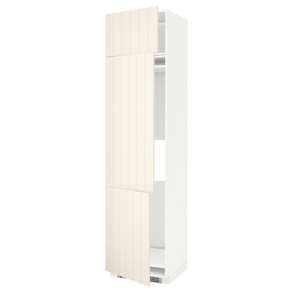 Высокий шкаф для холодильника или морозильника, с 3 дверями МЕТОД, белый, Хитарп белый с оттенком - схема-чертеж с размерами