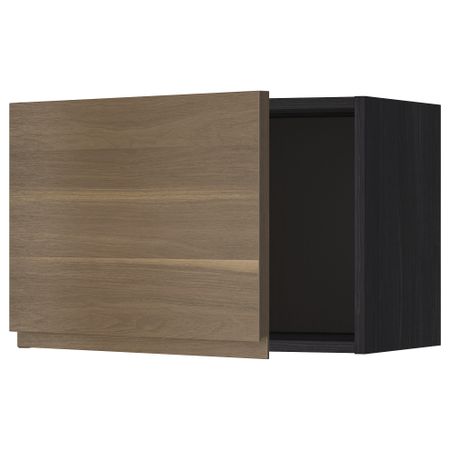 Навесной шкаф, 60x40 см, черный, Voxtorp под грецкий орех IKEA METOD МЕТОД 994.708.03