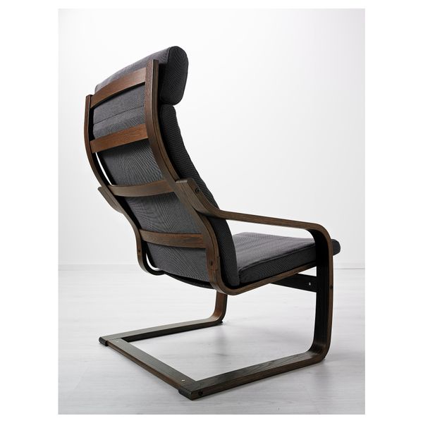 Кресло ПОЭНГ, коричневый, Финнста серый - фото 3