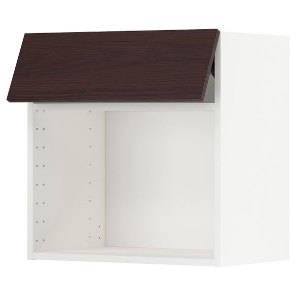 Навесной шкаф для/СВЧ,нажимн механизм, белый Аскерсунд/темно-коричневый под ясень 60x60 см IKEA METOD МЕТОД 293.939.88 - схема-чертеж с размерами
