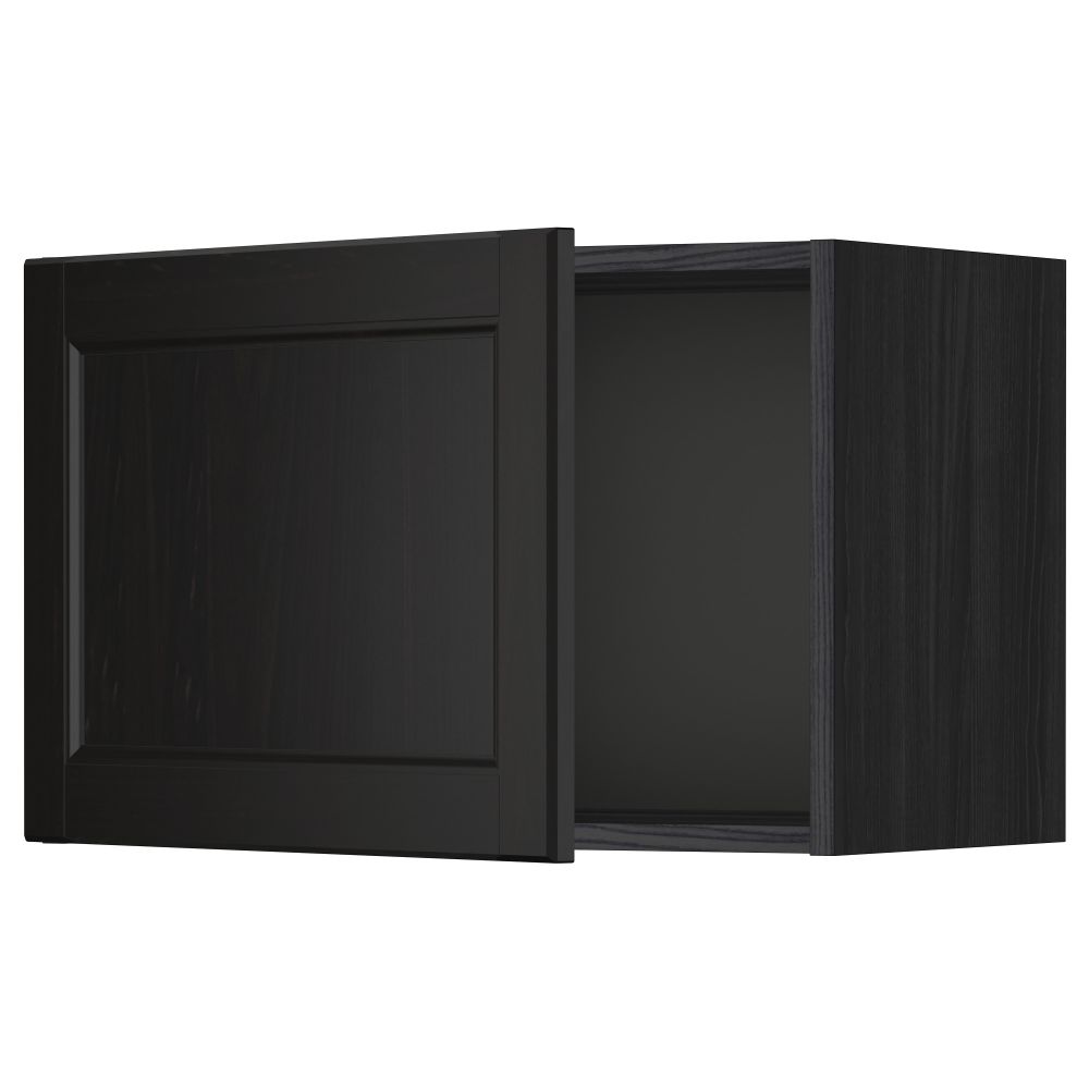 Шкаф навесной МЕТОД, черный, Лаксарби черно-коричневый - схема-чертеж с размерами