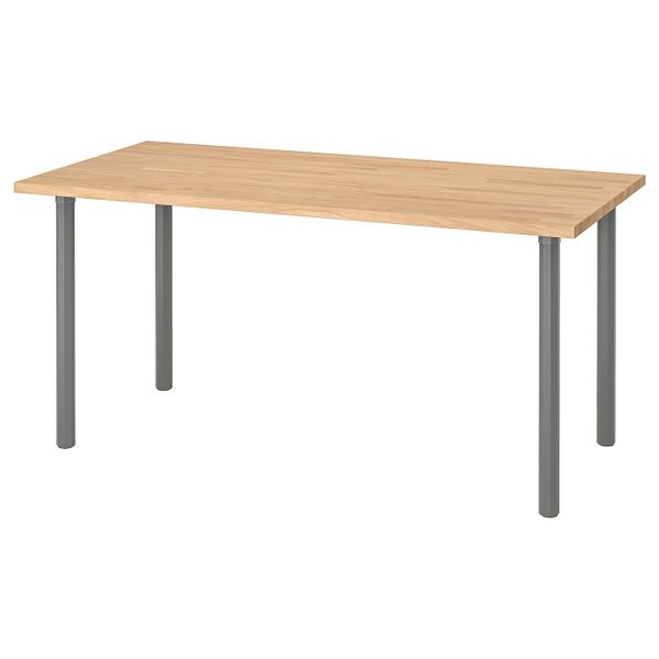 Стол, бук/серый 155x75 см IKEA GERTON ГЕРТОН 492.792.46 - фото 1