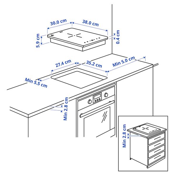 IKEA, дополнительный ракурс - схема-чертеж с размерами
