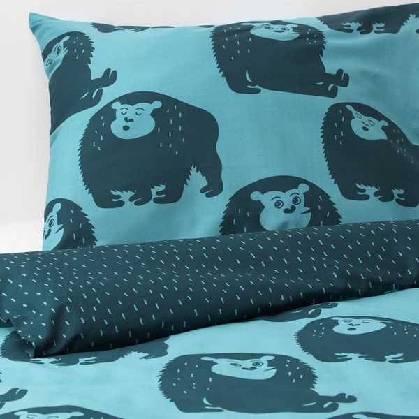 Пододеяльник и 1 наволочка, обезьянка, синий 150x200/50x70 см IKEA ДЬЮНГЕЛЬСКОГ 703.937.11 - фото 3