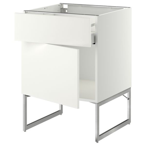 Напольный шкаф с ящиком, дверью МЕТОД / МАКСИМЕРА, белый, Хэггеби белый - схема-чертеж с размерами