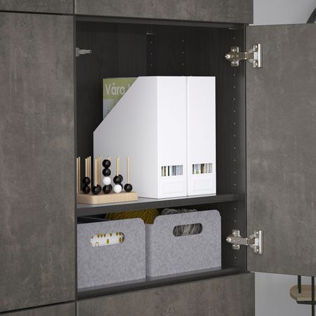 Комбинация для хранения с дверцами, черно-коричневый КЭЛЛЬВИКЕН/темно-серый под бетон 120x42x193 см IKEA BESTÅ БЕСТО 592.763.70