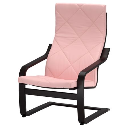 Кресло ПОЭНГ, черно-коричневый, Эдум розовый