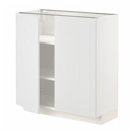 METOD Напольный шкаф с полками/2дверцами - белый/Stensund белый 80x37 см
