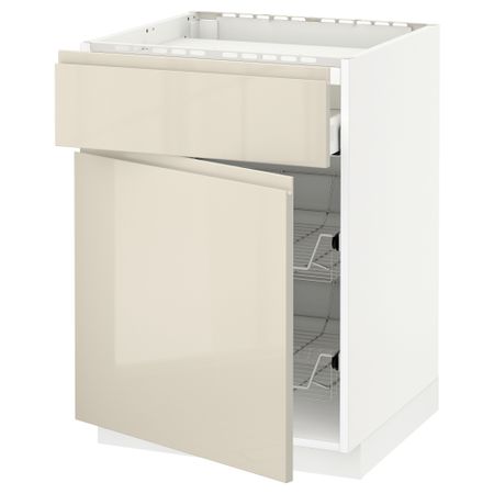 Шкаф для варочной панели, ящик, 2 проволочные корзины, 60x60 cm IKEA METOD МЕТОД, MAXIMERA МАКСИМЕРА 894.632.47